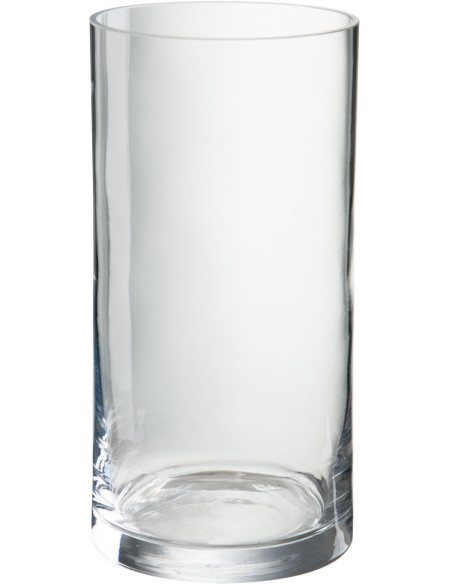 Vase Cyclindrique Hauteur 25 cm en Verre Transparent Jamaso - 1
