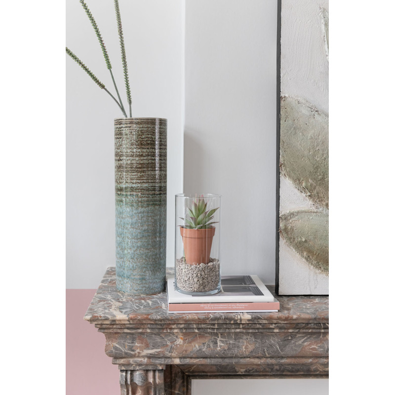 Vase Cyclindrique Hauteur 25 cm en Verre Transparent Jamaso - 2