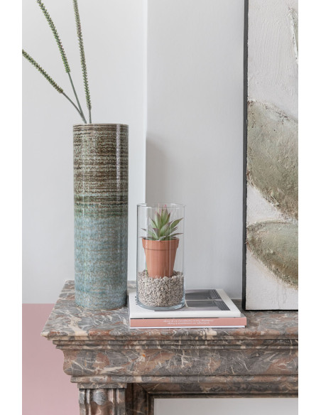 Vase Cyclindrique Hauteur 25 cm en Verre Transparent Jamaso - 2