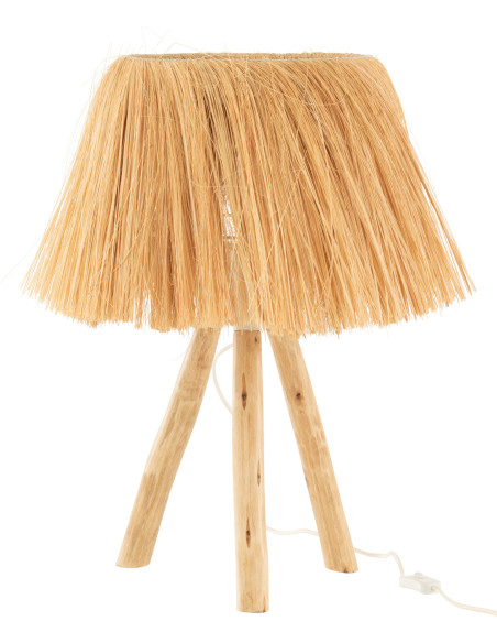 Lampe à poser sur trépied en Bois Naturel Herbe Naturel Bahamas - 1
