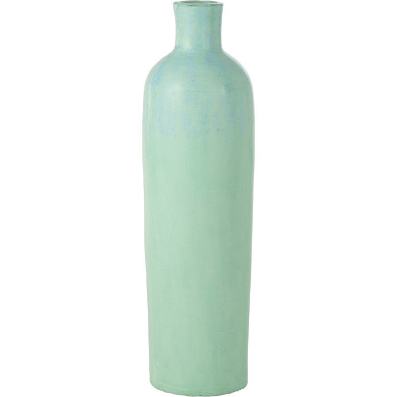 Vase Bouteille XXL Hauteur 100 cm en Terre cuite Bleu Leonard - 1