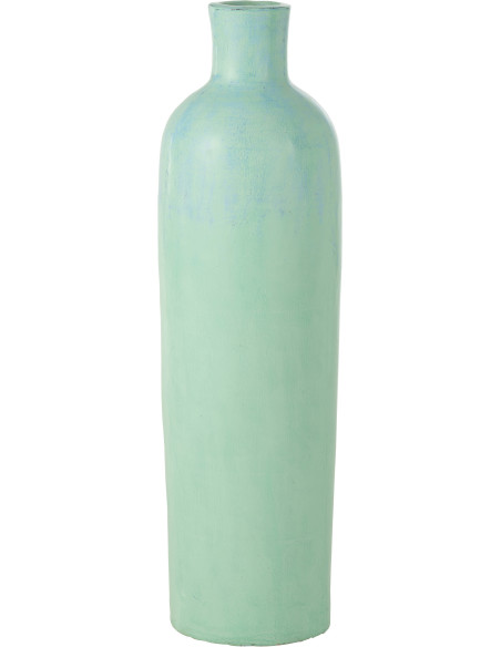 Vase Bouteille XXL Hauteur 100 cm en Terre cuite Bleu Leonard - 1