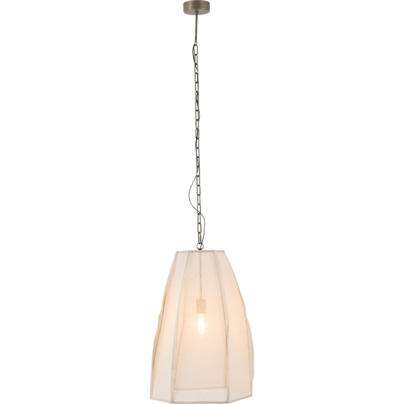 Suspension Haute 50 cm en Lin Blanc Métal Pear - 2