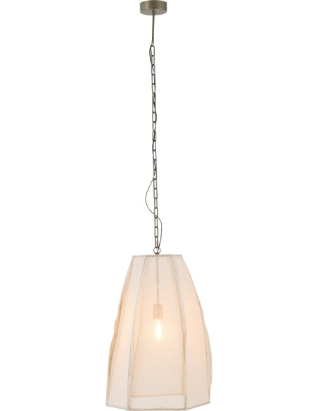 Suspension Haute 50 cm en Lin Blanc Métal Pear - 2