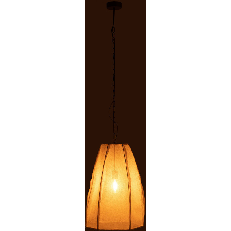 Suspension Haute 50 cm en Lin Blanc Métal Pear - 3