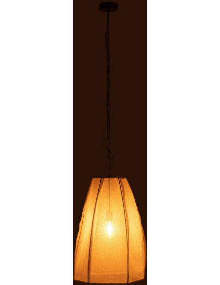 Suspension Haute 50 cm en Lin Blanc Métal Pear - 3