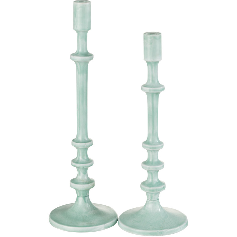 Bougeoir sur pied Mandala Hauteur 40 cm en Métal Bleu - 3