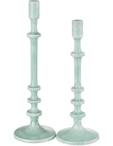 Bougeoir sur pied Mandala Hauteur 40 cm en Métal Bleu - 3