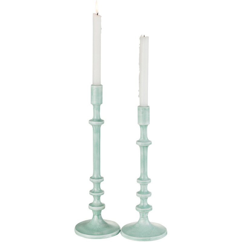 Bougeoir sur pied Mandala Hauteur 40 cm en Métal Bleu - 4