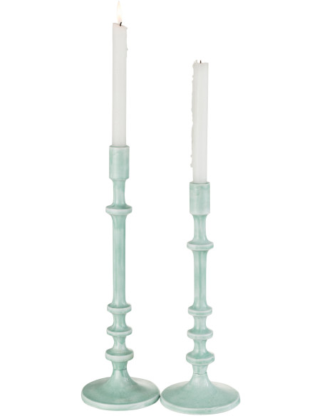 Bougeoir sur pied Mandala Hauteur 40 cm en Métal Bleu - 4