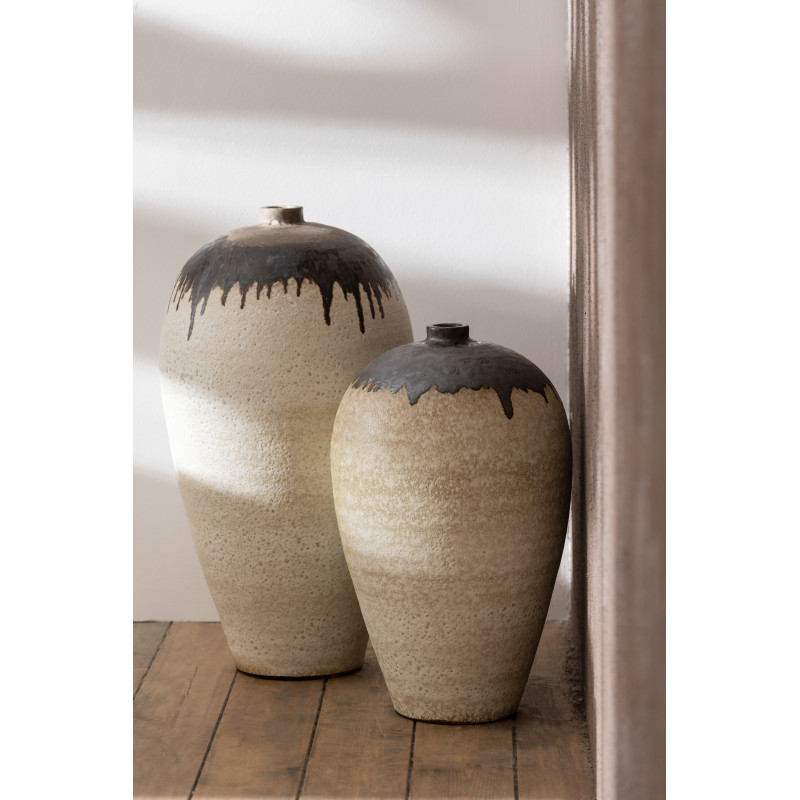 Vase Ovale XXL Hauteur 70 cm en Céramique Beige Marron Lombok - 3
