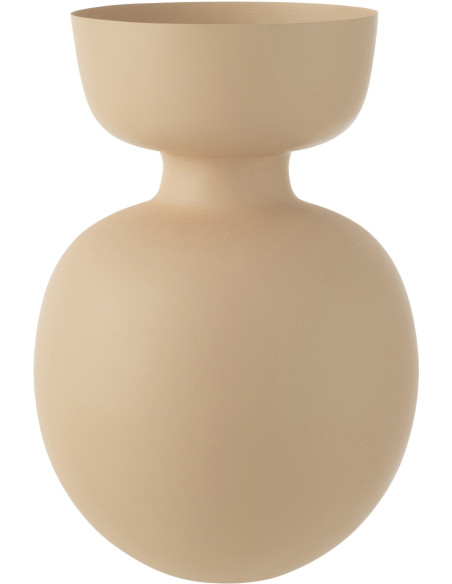 Vase Rond Hauteur 45 cm en Métal Beige Manilo - 1