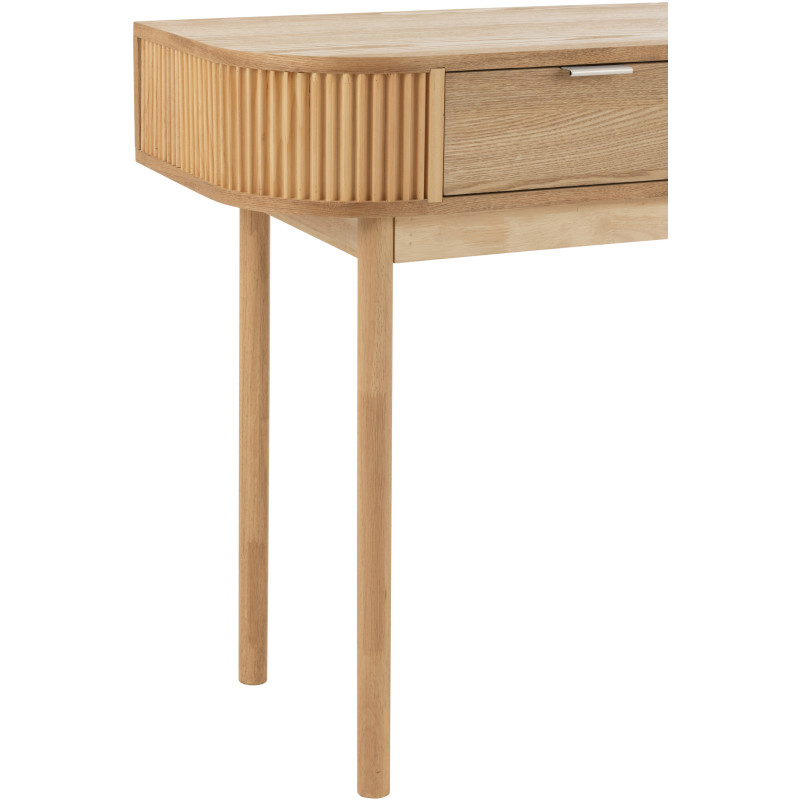 Console japandi arrondie 2 tiroirs en Bois de pin Naturel Kaori - 7