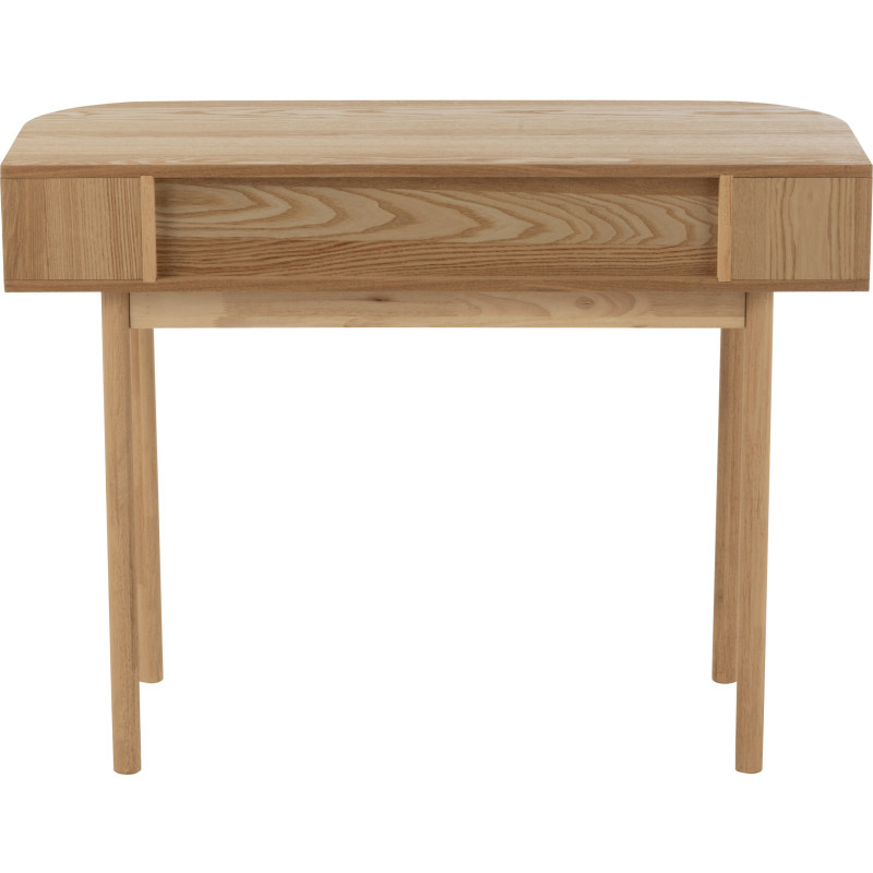 Console japandi arrondie 2 tiroirs en Bois de pin Naturel Kaori - 9