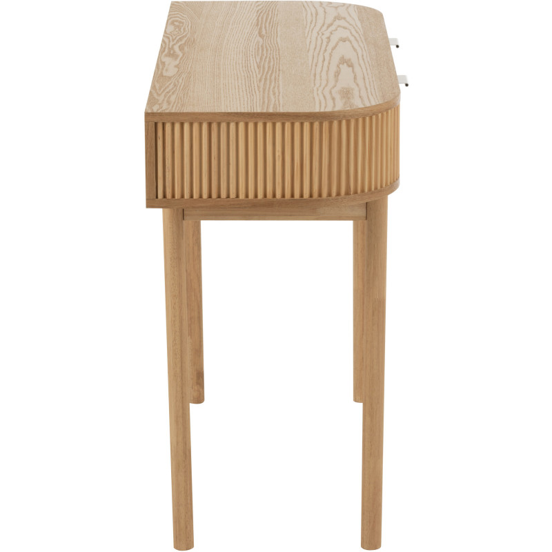 Console japandi arrondie 2 tiroirs en Bois de pin Naturel Kaori - 8