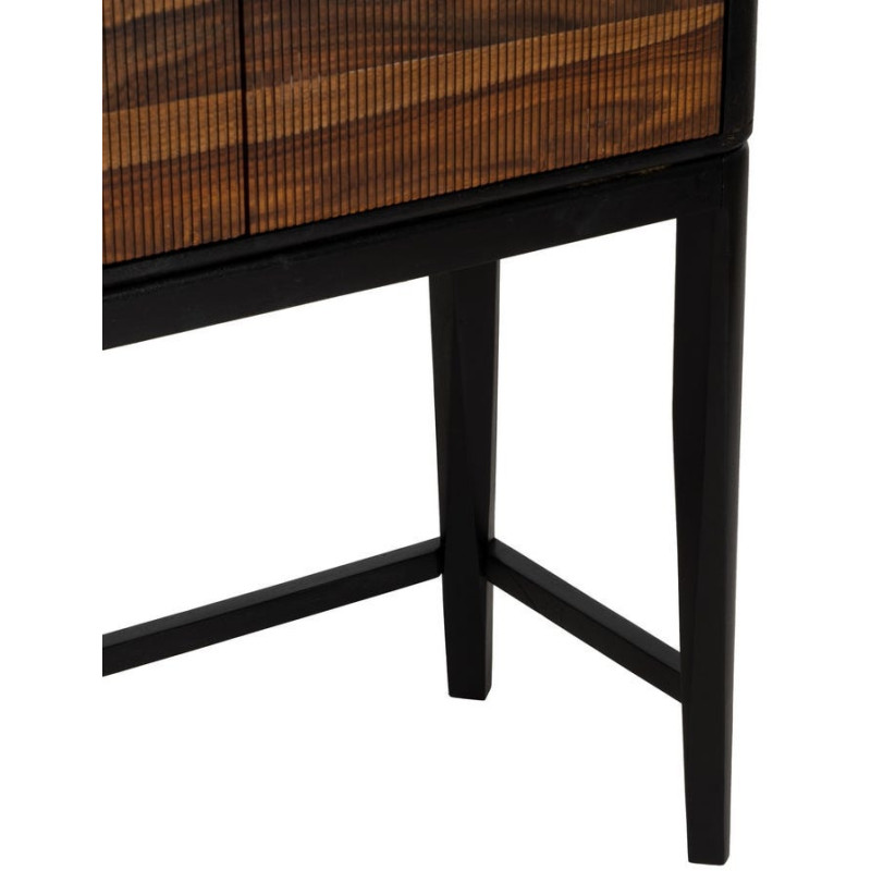 Buffet moderne Haut 2 portes en Bois de manguier Bois de Sheesham Marron Noir Ansel - 9