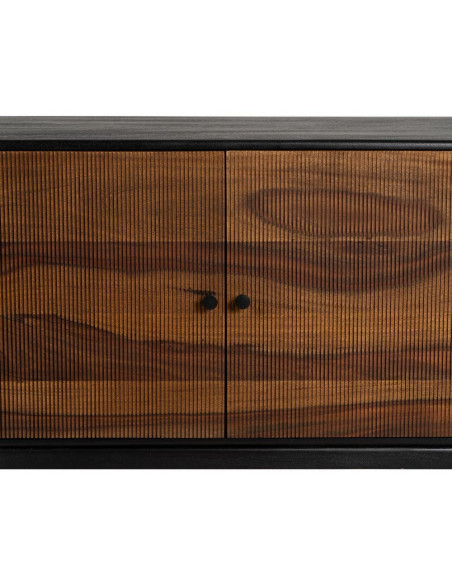 Buffet enfilade moderne Bas 3 portes en Bois de manguier Bois de Sheesham Marron Noir Ansel - 4