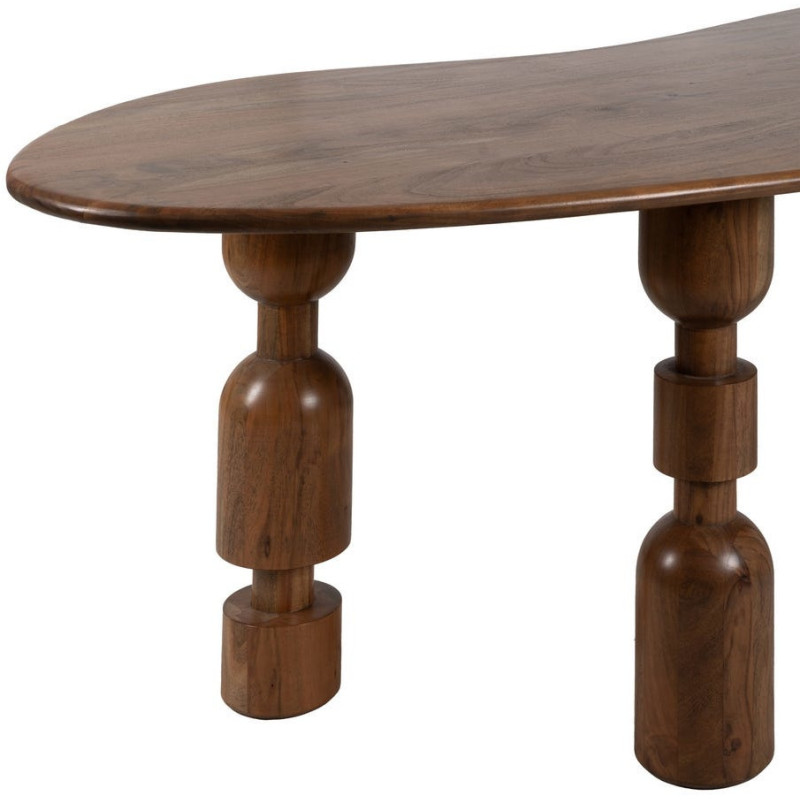 Grande Table à manger moderne Organique 10 personnes en Bois d'acacia Marron Noelia - 5