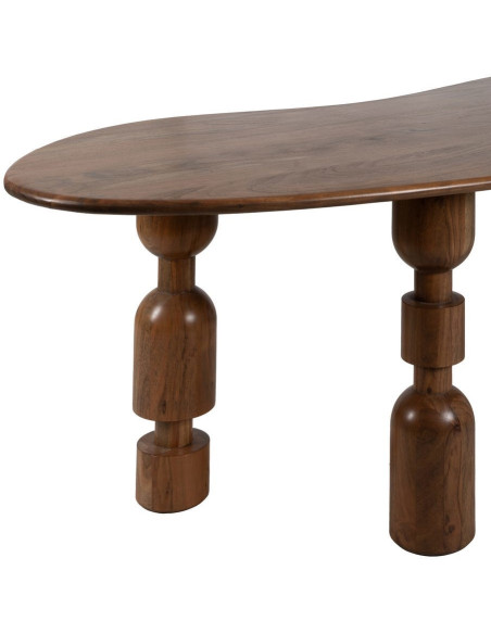 Grande Table à manger moderne Organique 10 personnes en Bois d'acacia Marron Noelia - 5