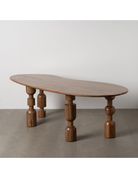 Grande Table à manger moderne Organique 10 personnes en Bois d'acacia Marron Noelia - 10