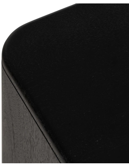 Meuble télé moderne 3 portes en Bois de manguier Bois de Sheesham Marron Noir Ansel - 5