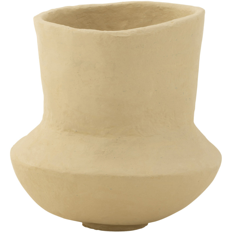 Vase Cylindrique Hauteur 45 cm en Papier mâché Beige Arkano - 1