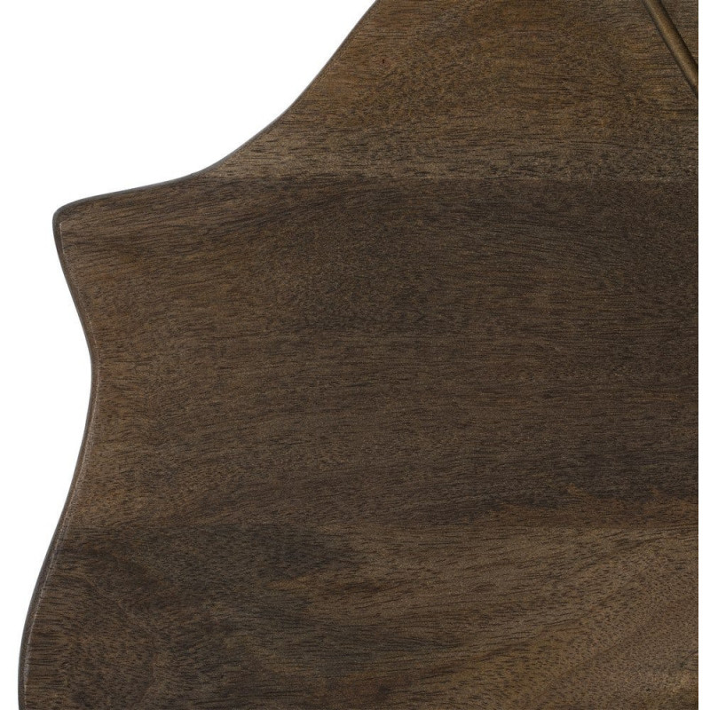 Miroir mural oriental Fleur Hexagonal 90x90 en Bois de manguier Marron Métal Doré Abelio - 3