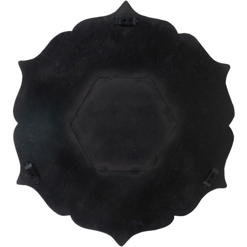 Miroir mural oriental Fleur Hexagonal 90x90 en Bois de manguier Marron Métal Doré Abelio - 8