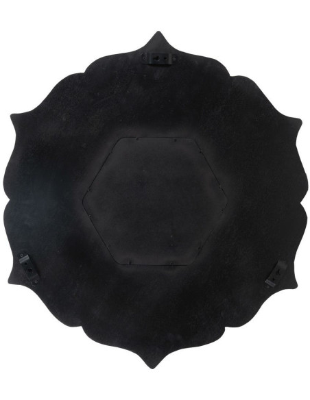 Miroir mural oriental Fleur Hexagonal 90x90 en Bois de manguier Marron Métal Doré Abelio - 8