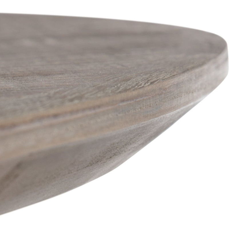 Table basse industrielle Ronde en Bois d'orme Marron Métal Noir Manda - 3