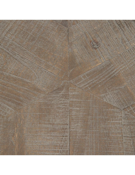 Table basse industrielle Ronde en Bois d'orme Marron Métal Noir Manda - 4