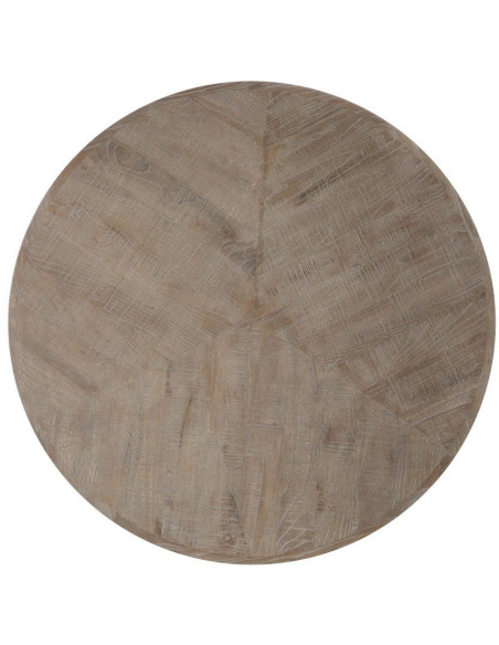 Table basse industrielle Ronde en Bois d'orme Marron Métal Noir Manda - 7