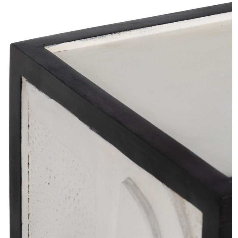 Petit Buffet moderne chic Bas 2 portes en Bois de manguier Blanc Noir Métal Enol - 3