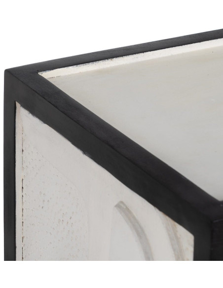 Petit Buffet moderne chic Bas 2 portes en Bois de manguier Blanc Noir Métal Enol - 3