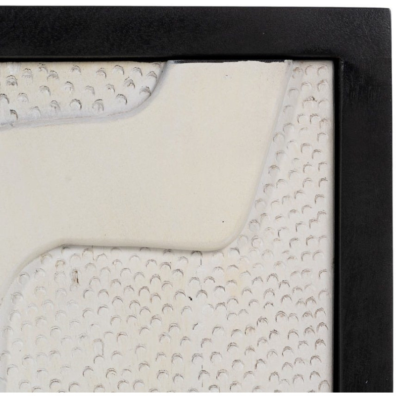 Petit Buffet moderne chic Bas 2 portes en Bois de manguier Blanc Noir Métal Enol - 4