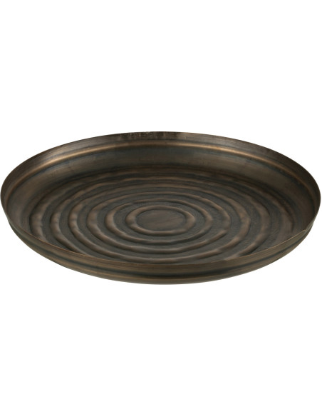 Plateau rond en métal bronze 40 cm - 1
