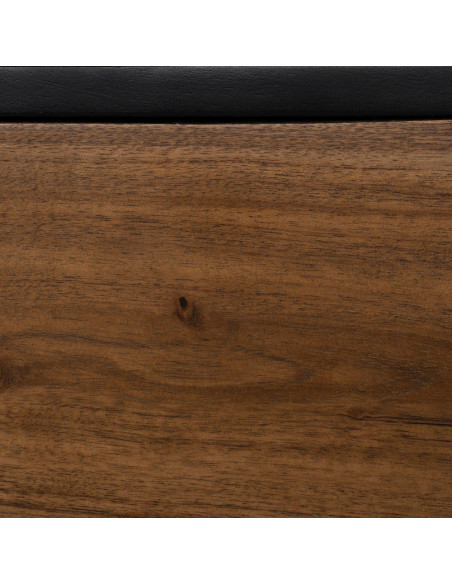 Grand Buffet enfilade moderne 3 portes 3 tiroirs 3 niches en Bois d'acacia Naturel Bois MDF Noir Tomi - 10