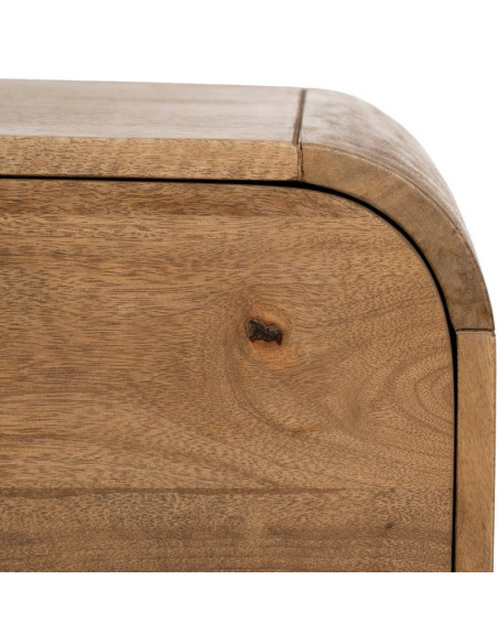 Buffet moderne arrondi 1 porte 3 tiroirs en Bois de manguier Naturel Métal Noir Mahon - 8