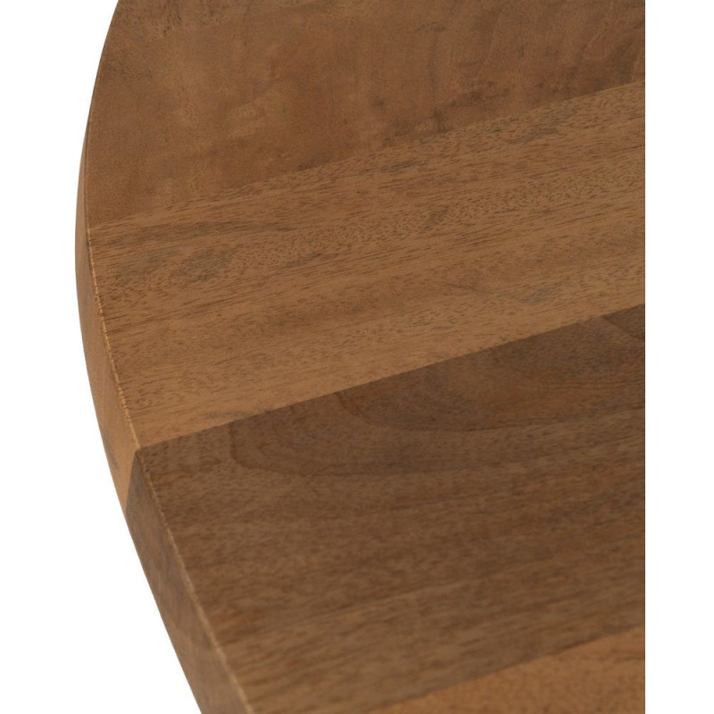 Table à manger moderne Ovale 6 personnes en Bois de manguier Naturel Métal Noir Mahon - 2