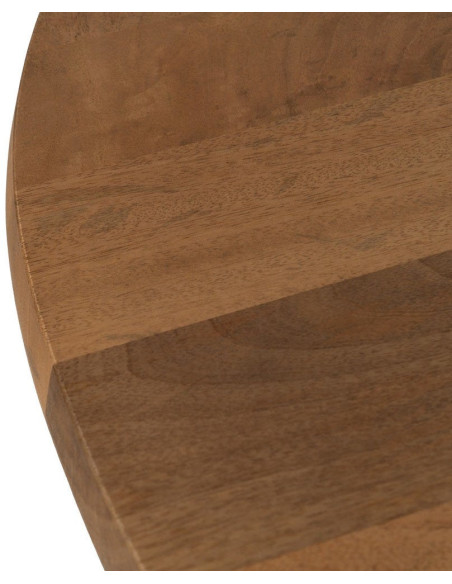 Table à manger moderne Ovale 6 personnes en Bois de manguier Naturel Métal Noir Mahon - 2