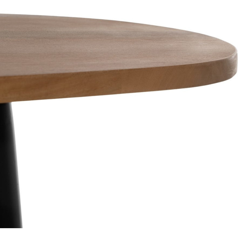Table à manger moderne Ovale 6 personnes en Bois de manguier Naturel Métal Noir Mahon - 4