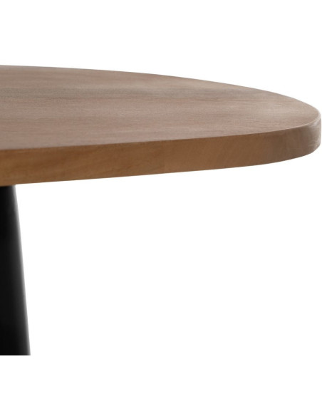 Table à manger moderne Ovale 6 personnes en Bois de manguier Naturel Métal Noir Mahon - 4