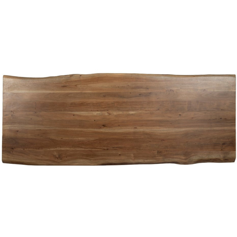 Grande Table à manger industrielle Rectangulaire 10 personnes en Bois d'acacia Naturel Métal Noir Itana - 8