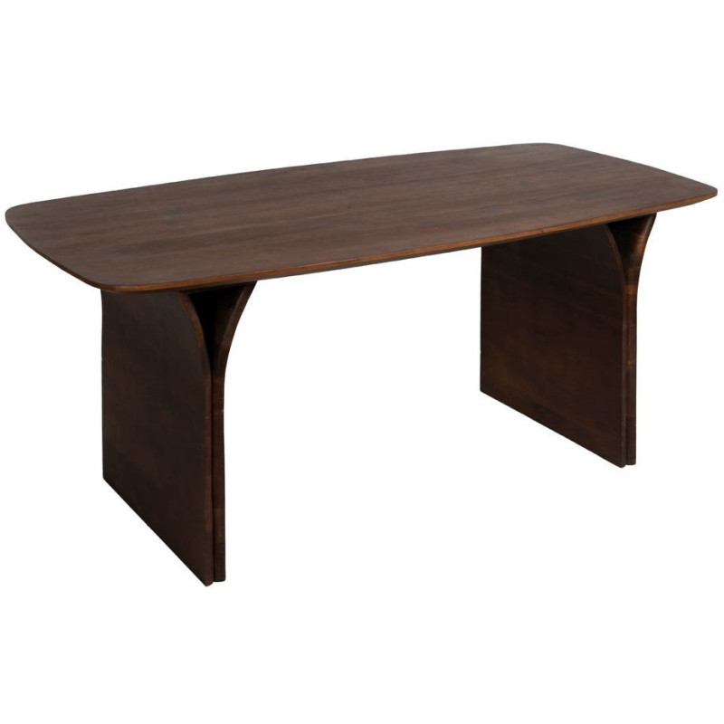 Table à manger moderne chic Rectangulaire 6 personnes en Bois d'acacia Marron foncé Naziel - 1