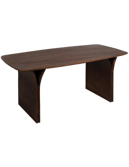 Table à manger moderne chic Rectangulaire 6 personnes en Bois d'acacia Marron foncé Naziel - 1