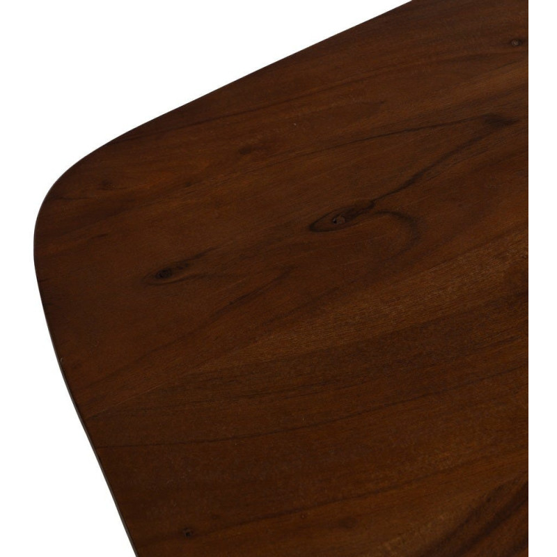 Table à manger moderne chic Rectangulaire 6 personnes en Bois d'acacia Marron foncé Naziel - 2