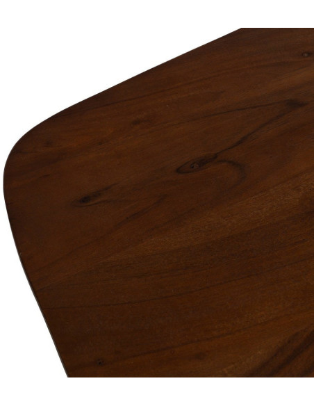 Table à manger moderne chic Rectangulaire 6 personnes en Bois d'acacia Marron foncé Naziel - 2