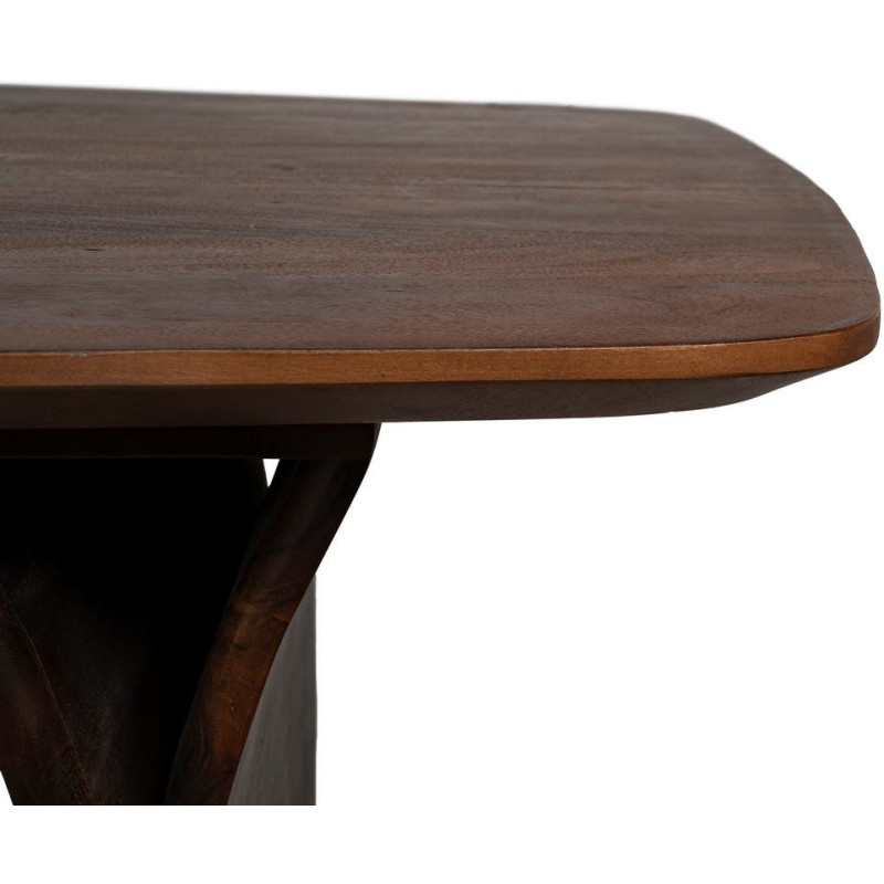 Table à manger moderne chic Rectangulaire 6 personnes en Bois d'acacia Marron foncé Naziel - 4