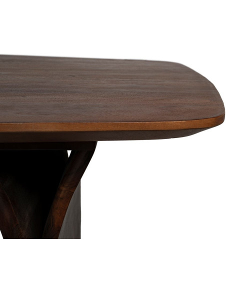 Table à manger moderne chic Rectangulaire 6 personnes en Bois d'acacia Marron foncé Naziel - 4