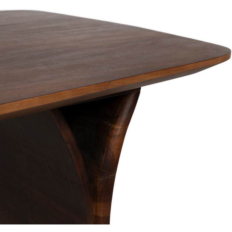 Table à manger moderne chic Rectangulaire 6 personnes en Bois d'acacia Marron foncé Naziel - 5